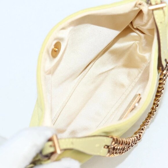 PRADA Chain Hand Bag Nylon Yellow Gold Auth 139937V - Picture 11 of 16